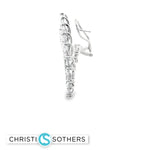 Load image into Gallery viewer, 14KT White Gold Hoop Earrings with Marquise-Cut Diamonds