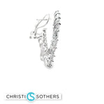 Load image into Gallery viewer, 14KT White Gold Hoop Earrings with Marquise-Cut Diamonds