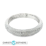 Load image into Gallery viewer, 18KT White Gold Diamond Pavé Bangle Bracelet