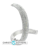 Load image into Gallery viewer, 18KT White Gold Diamond Pavé Bangle Bracelet