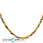 Load image into Gallery viewer, 18KT Yellow Gold Rainbow Sapphire Tennis Necklace (55.48 CTTW)