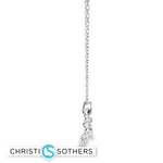 Load image into Gallery viewer, Sterling Silver Star/Chai Charm Necklace with Round Cut CZs