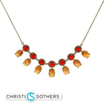 Load image into Gallery viewer, 18KT Yellow Gold Garnet & Opal Charm Necklace with Diamond Accents (9.61 cttw)