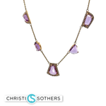 Load image into Gallery viewer, 18KT Yellow Gold Amethyst Charm Necklace with Diamond Accents (5.73 cttw)