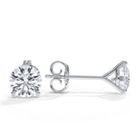 Load image into Gallery viewer, 14KT w/g Certified Lab-Grown Ideal Cut Round Diamond Martini Pushback Earrings (3.08 CTTW)