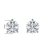 Load image into Gallery viewer, 14KT w/g Certified Lab-Grown Ideal Cut Round Diamond Martini Pushback Earrings (3.08 CTTW)
