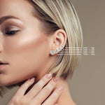 Load image into Gallery viewer, 14KT w/g Certified Lab-Grown Ideal Cut Round Diamond Martini Pushback Earrings (3.08 CTTW)