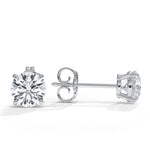 Load image into Gallery viewer, 14KT w/g Certified Lab-Grown Ideal Cut Round Diamond Basket Pushback Earrings (5.56 CTTW)