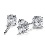 Load image into Gallery viewer, 14KT w/g Certified Lab-Grown Ideal Cut Round Diamond Basket Pushback Earrings (5.56 CTTW)
