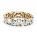 Load image into Gallery viewer, 14KT Gold Diamond Hearts Eternity Ring (6.05 cttw)