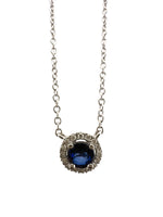 Load image into Gallery viewer, Celestial Blue White Gold Sapphire and Diamond Necklace