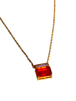 Load image into Gallery viewer, 14KT Fire Opal Necklace with Diamond Accents