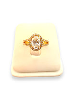 Load image into Gallery viewer, 14KT Yellow Gold Oval Halo Diamond Engagement Ring