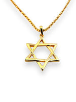 Load image into Gallery viewer, Large Magendavid Pendant in 14KT Yellow Gold