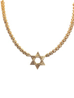 Load image into Gallery viewer, 14K Gold Star of David Necklace with Diamonds
