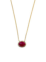 Load image into Gallery viewer, 14KT Royal Ruby Halo Necklace