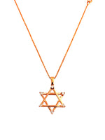 Load image into Gallery viewer, 14KT Studded Star of David Necklace (Rose Gold)
