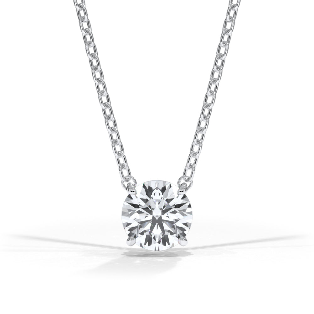 14KT w/g Ideal Cut Lab-Grown Diamond Solitaire Pendant (1.00ct)