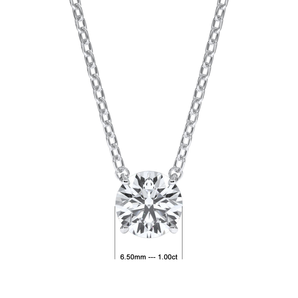 14KT w/g Ideal Cut Lab-Grown Diamond Solitaire Pendant (1.00ct)