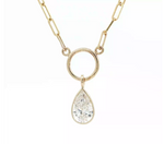 Load image into Gallery viewer, 14KT Yellow Gold Pear-Cut Lab-Grown Diamond Pendant Necklace (3.09 cttw diamond)