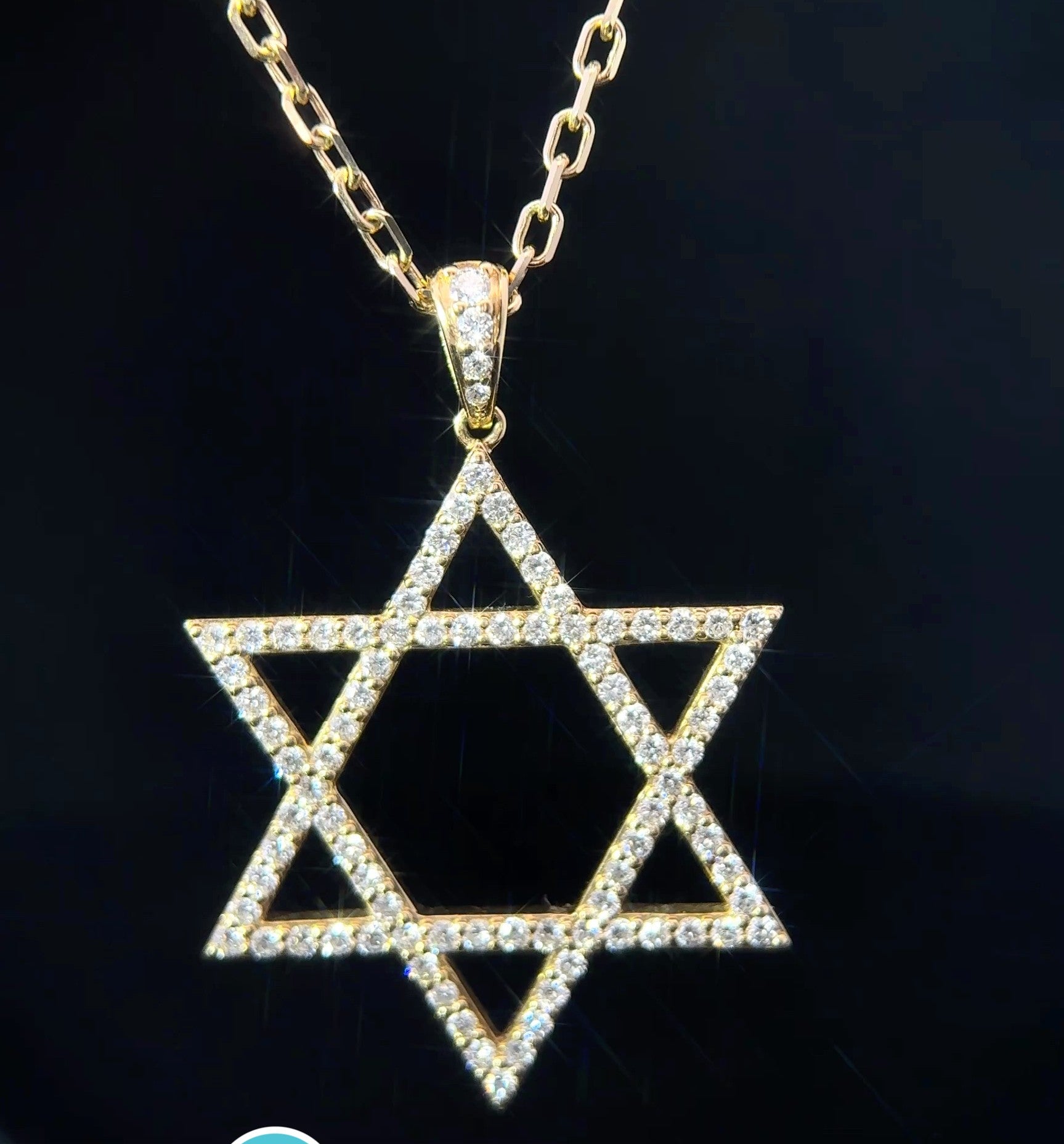 18KT Yellow Gold MagenDavid Pendant