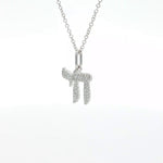 Load image into Gallery viewer, 14KT White Gold Pavé Diamond Chai

