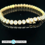 Load image into Gallery viewer, 14KT Yellow Gold 5.87ct Lab Oval Diamond Tennis Bracelet
