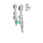 Load image into Gallery viewer, 18KT White Gold Emerald &amp; Diamond Chandelier Earring
