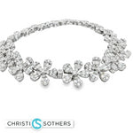 Load image into Gallery viewer, 18KT White Gold Diamond Flower-Motif Bracelet (6.78 cttw)
