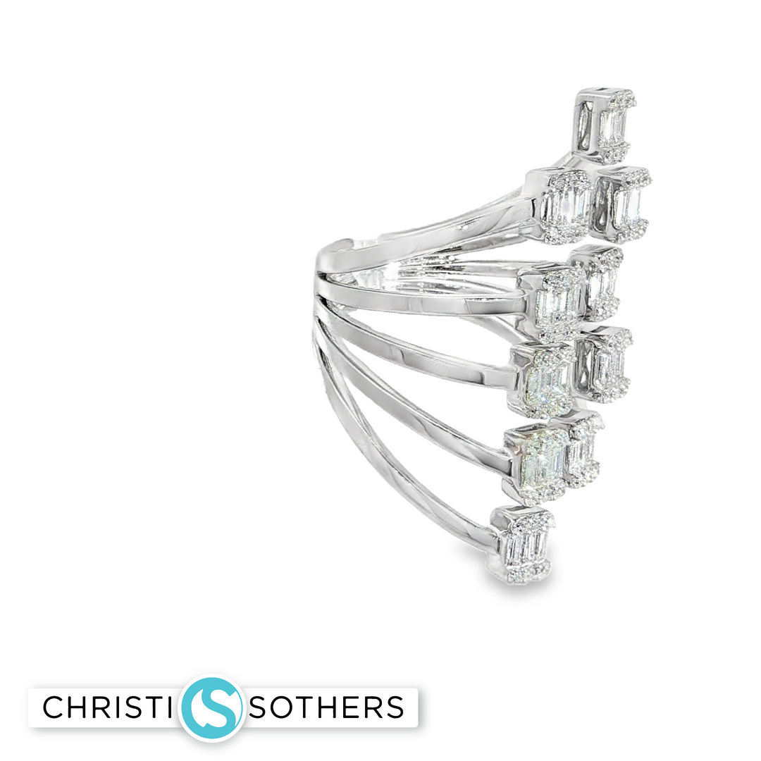 18KT White Gold Diamond Piano Ring (1.26 cttw diamonds)