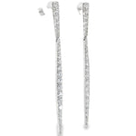 Load image into Gallery viewer, 18KT White Gold Diamond Long Bar Earrings (1.55 cttw diamonds)
