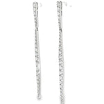 Load image into Gallery viewer, 18KT White Gold Diamond Long Bar Earrings (1.55 cttw diamonds)
