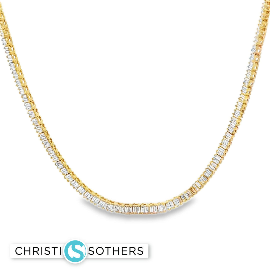 18KT Yellow Gold Diamond Tennis Necklace (2.42 cttw diamonds)