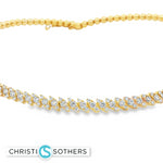 Load image into Gallery viewer, 18KT Yellow Gold Diamond Bead Marquise Choker Necklace (2.72 cttw diamonds)
