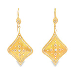 Load image into Gallery viewer, 18KT Yellow Gold Matte-Brushed Diamond Dangle Earrings (1.26 cttw)
