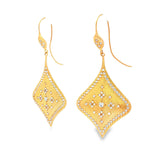 Load image into Gallery viewer, 18KT Yellow Gold Matte-Brushed Diamond Dangle Earrings (1.26 cttw)
