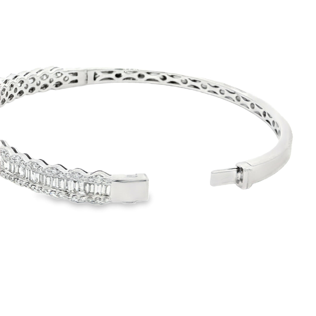 14KT White Gold Diamond Baguette Bangle (2.42 cttw diamonds)