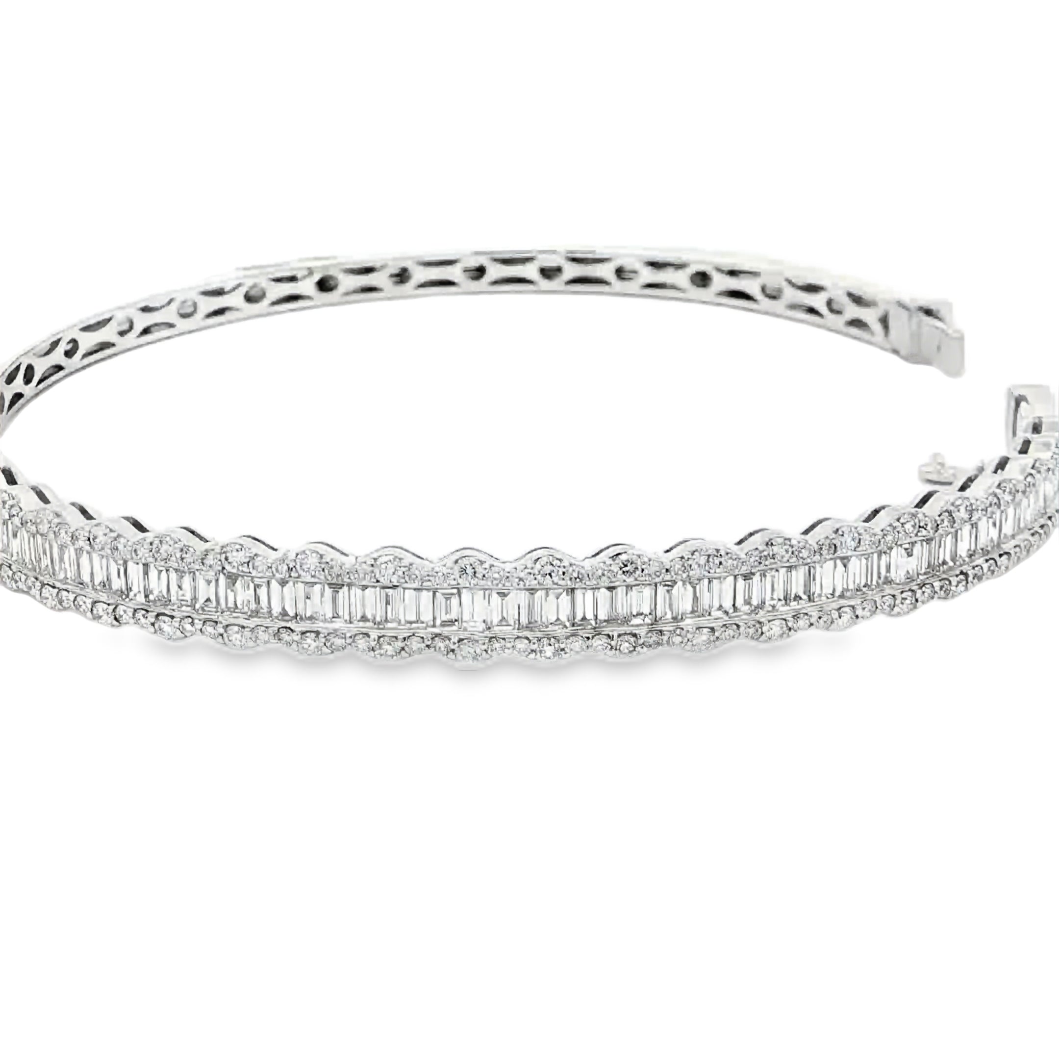 14KT White Gold Diamond Baguette Bangle (2.42 cttw diamonds)