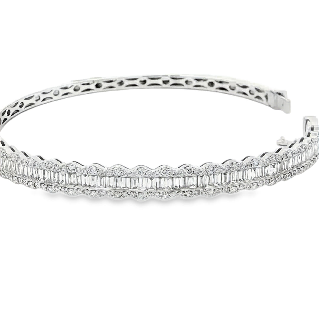 14KT White Gold Diamond Baguette Bangle (2.42 cttw diamonds)