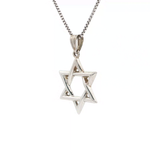 Load image into Gallery viewer, 14KT White Gold Magen David Pendant
