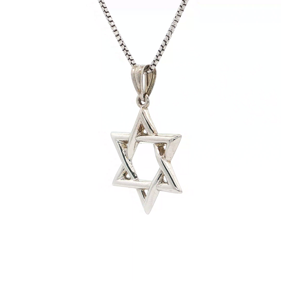 14KT White Gold Magen David Pendant