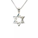 Load image into Gallery viewer, 14KT White or Yellow Gold Magen David Pendant – Small or Medium
