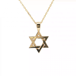 Load image into Gallery viewer, 14KT White or Yellow Gold Magen David Pendant – Small or Medium
