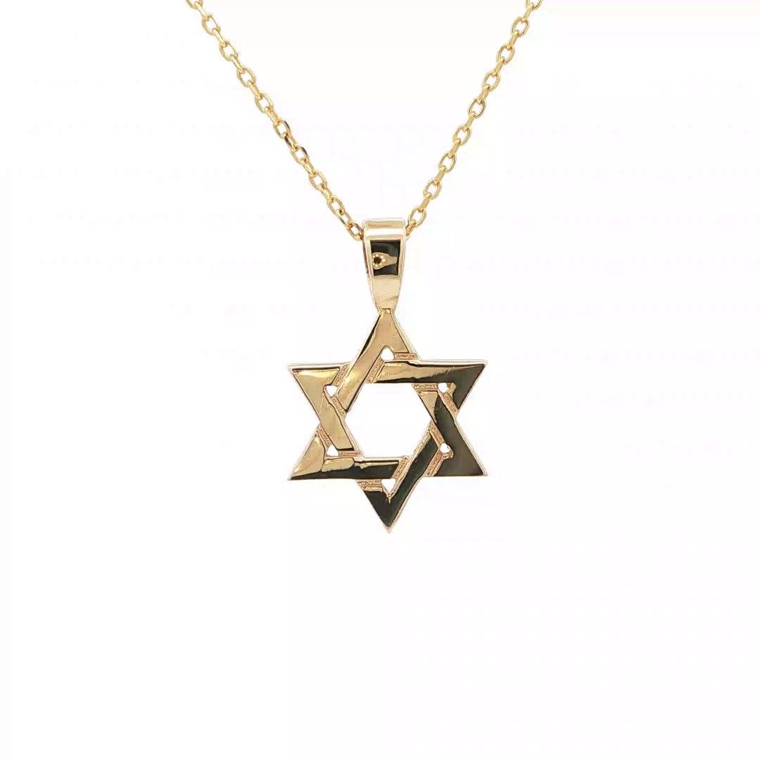 14KT White or Yellow Gold Magen David Pendant – Small or Medium