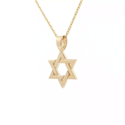 14KT White or Yellow Gold Magen David Pendant – Small or Medium