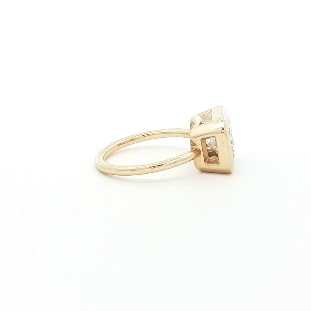 14KT Yellow Gold Radiant Cut Lab-Grown Diamond Solitaire Ring