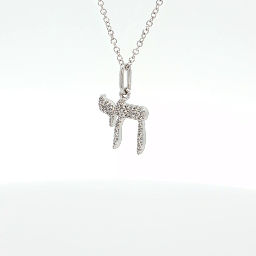 14KT Yellow Gold Pavé Diamond Hamsa Pendant Necklace