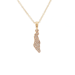 Load image into Gallery viewer, 14KT Yellow Gold Pavé Diamond State of Israel Pendant

