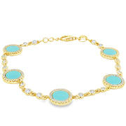 Gold-Plated Sterling Silver Eclipse Bracelet – Turquoise or Black