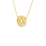 Load image into Gallery viewer, Gold-Plated Sterling Silver Magen David Necklace with Pearl Center
